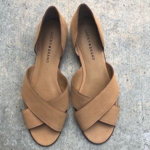 Lucky Brand peep toe flats